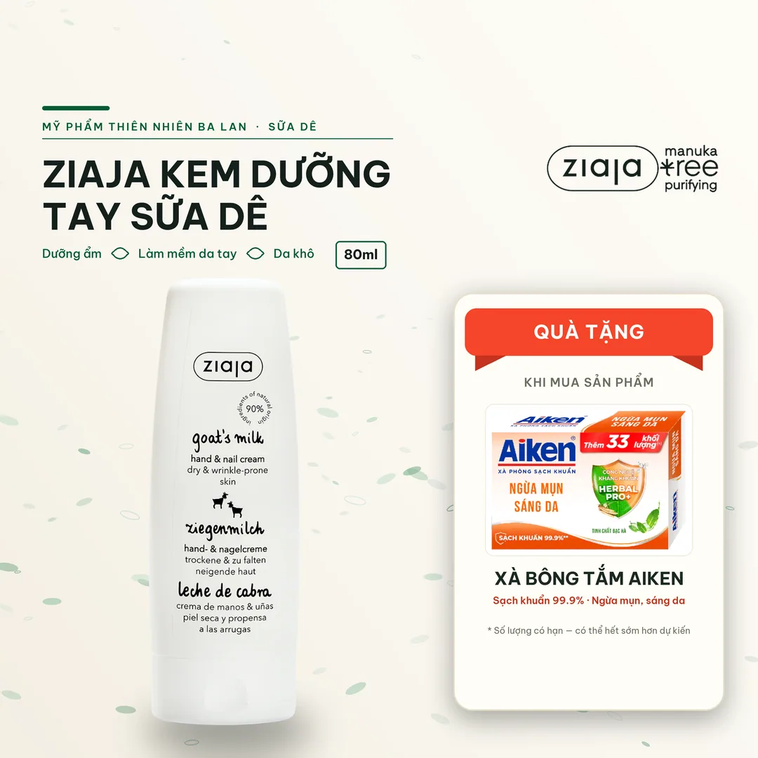 Kem Dưỡng Tay Móng Sữa Dê Ziaja Goat's Milk Hand & Nail Cream 80ml