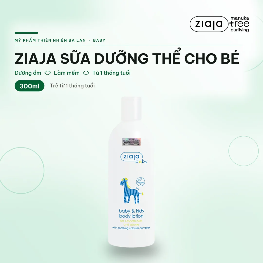 Sữa Dưỡng Thể Cho Bé Ziaja Baby & Kids Body Lotion 300ml – Dưỡng Ẩm, Làm Dịu Da, Trẻ Từ 1 Tháng Tuổi – ảnh 1