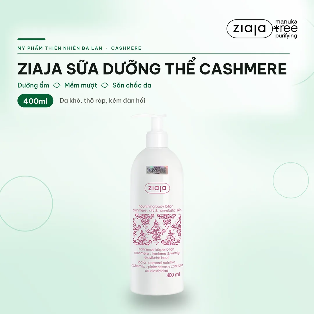 Sữa Dưỡng Thể Hương Nước Hoa Ziaja Cashmere Nourishing Body Lotion 400ml Mềm Mượt Săn Chắc Da Khô 2